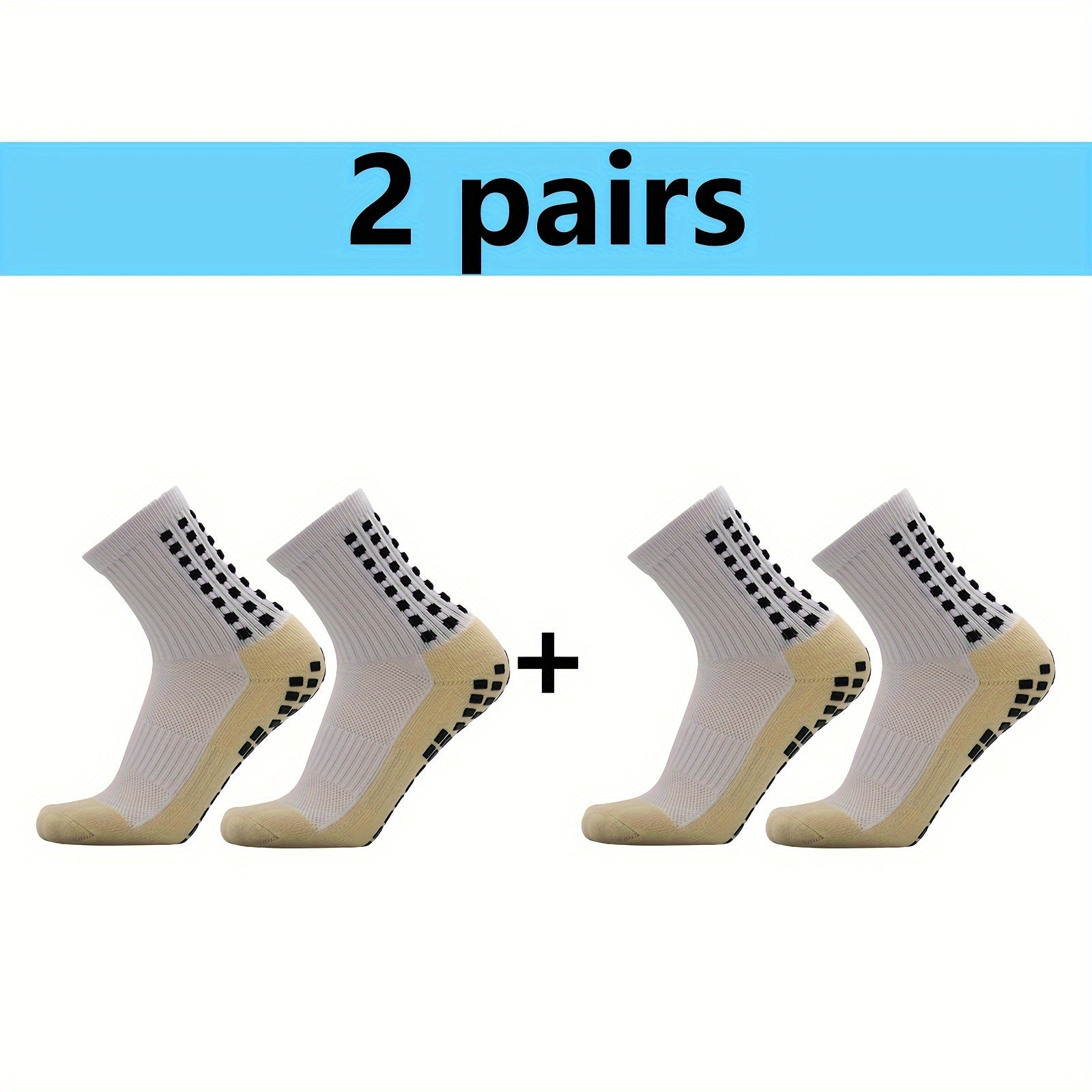 2 Pairs Men's Sports Socks Breathable Non-Slip Thickened