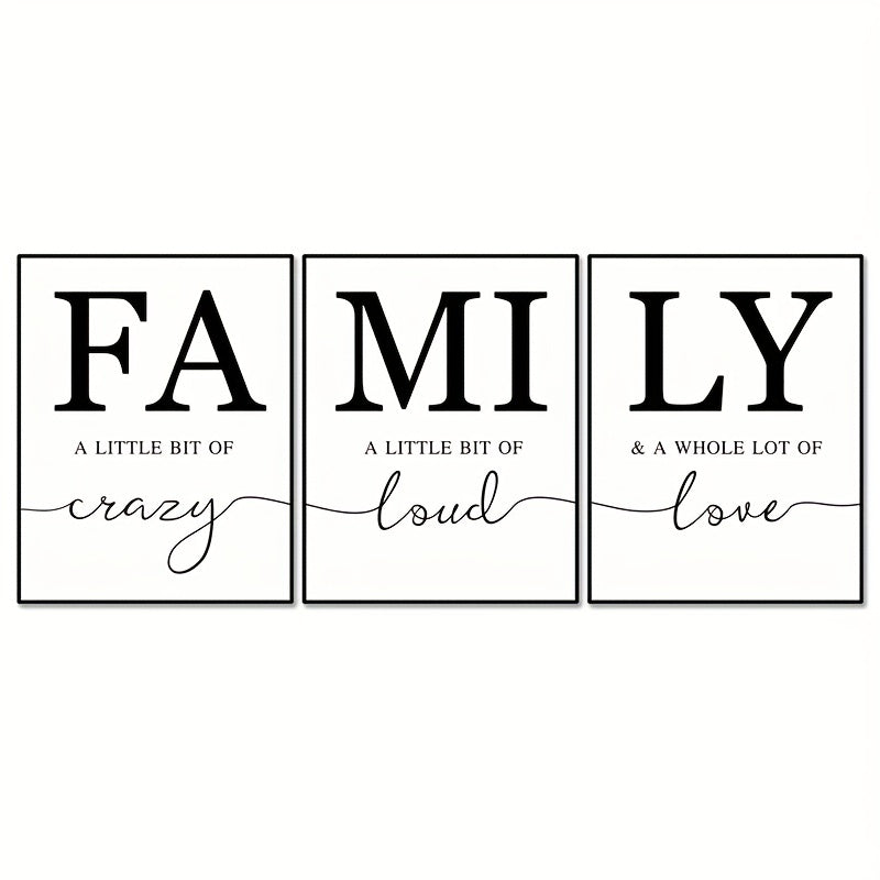 3pcs Family Quotes Wall Art Prints Unframed Home Decoration
