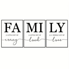 3pcs Family Quotes Wall Art Prints Unframed Home Decoration