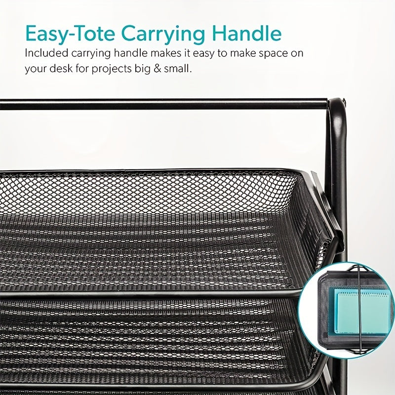 3 Tier Desktop File Organizer Office Organizer & Stacking File Holder