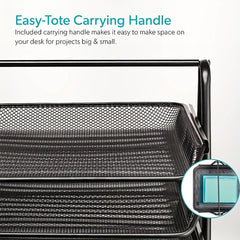 3 Tier Desktop File Organizer Office Organizer & Stacking File Holder