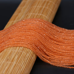 Orange Pointed Crystal Stone Beads - 16-inch Strand