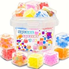 16pcs Multicolor Squishy Cube Pinch Balls Fidget Toys Sensory Relax