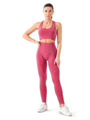 Seamless Ribbed High Waist Leggings Set