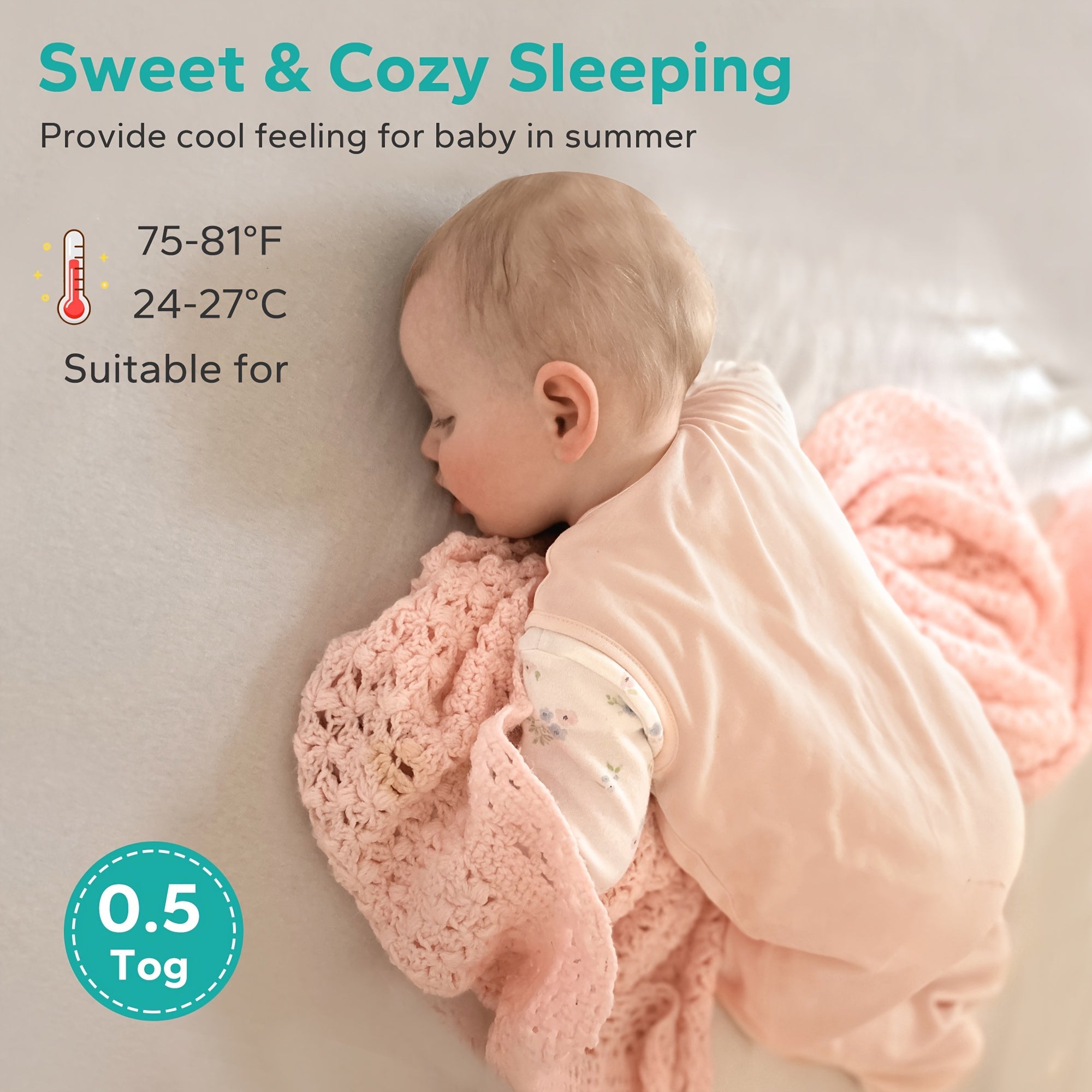 SIMYJOY Baby Sleeping Bag 0.5 Tog Animal Print Hand Wash 0-3 Years