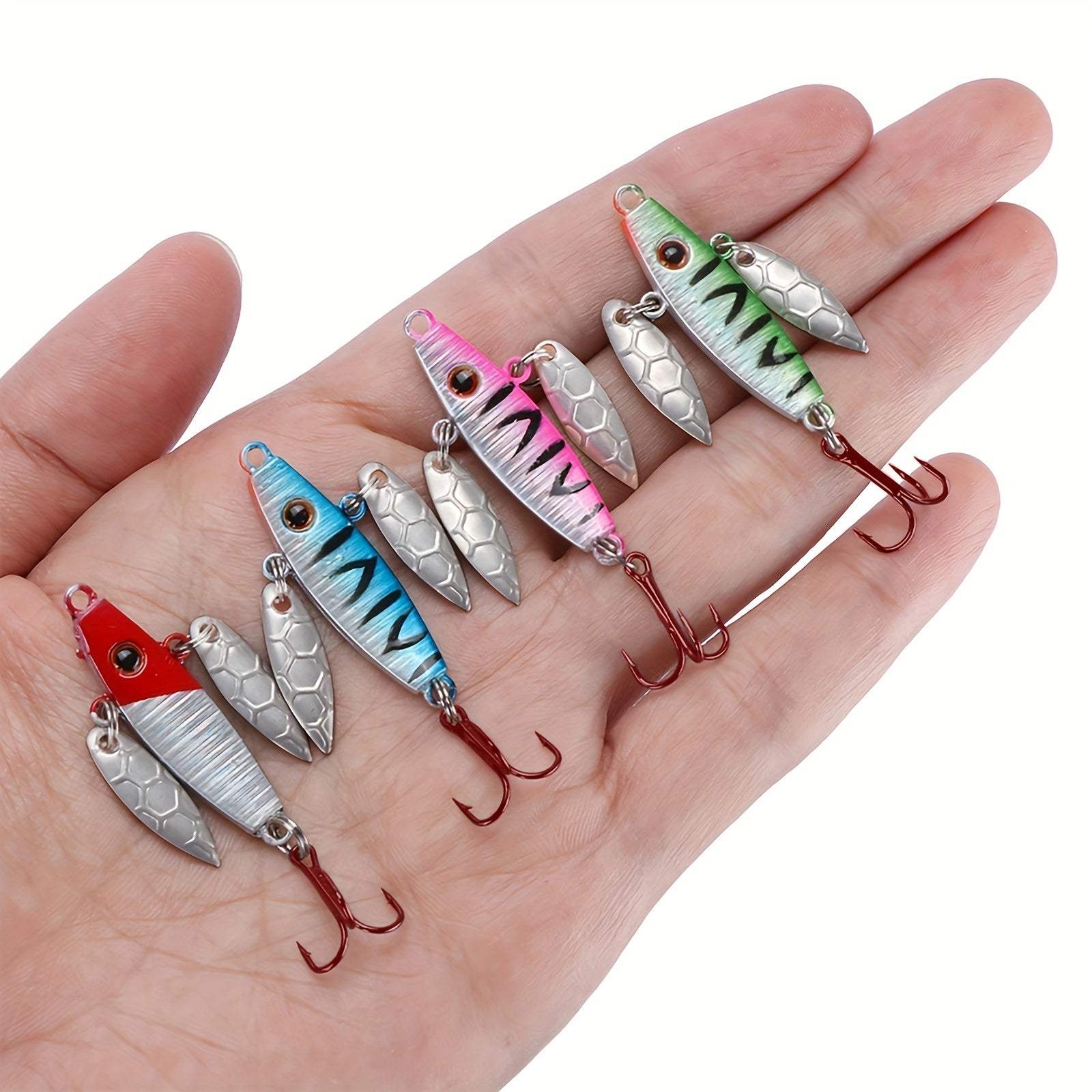 8pcs Winter Ice Fishing Lures Balancer Carp Walleye Perch Various Colors