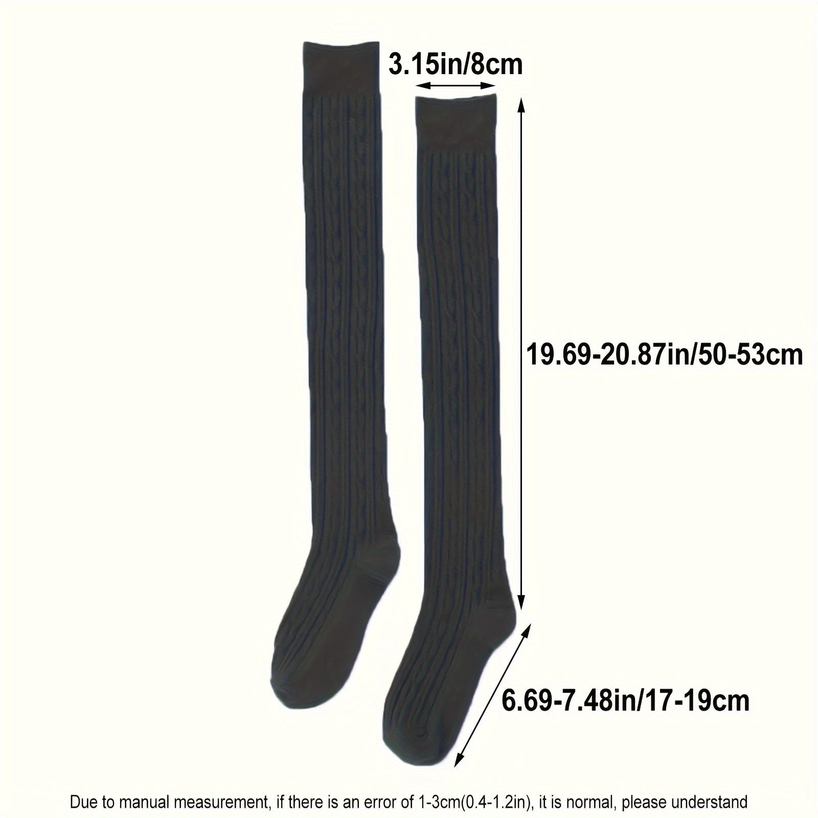 Knit Cable Over Knee Socks - Warm & Stylish Winter High Stockings