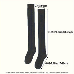 Knit Cable Over Knee Socks - Warm & Stylish Winter High Stockings