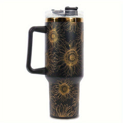40oz Stainless Steel Water Cup with Lid and Handle - Keeps Beverages Cold
