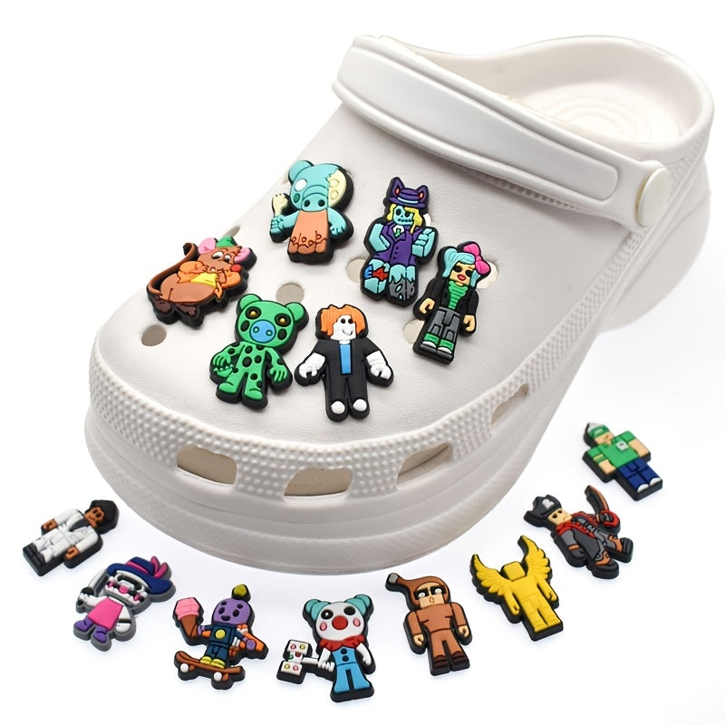 30pcs Cartoon Shoe Charms for Clogs Jigs Sandals PVC Decorations