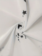 Star Print Long Sleeve Button Up Blouse