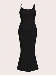Ribbed Round Neck Cami Dress