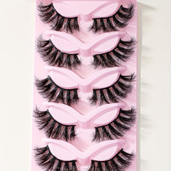 5 Pairs Cat Eye Fluffy Faux Mink 8D Wispy Lashes