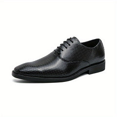 Men's Woven Effect Oxford Shoes Lace up Front Dress Shoes For Men