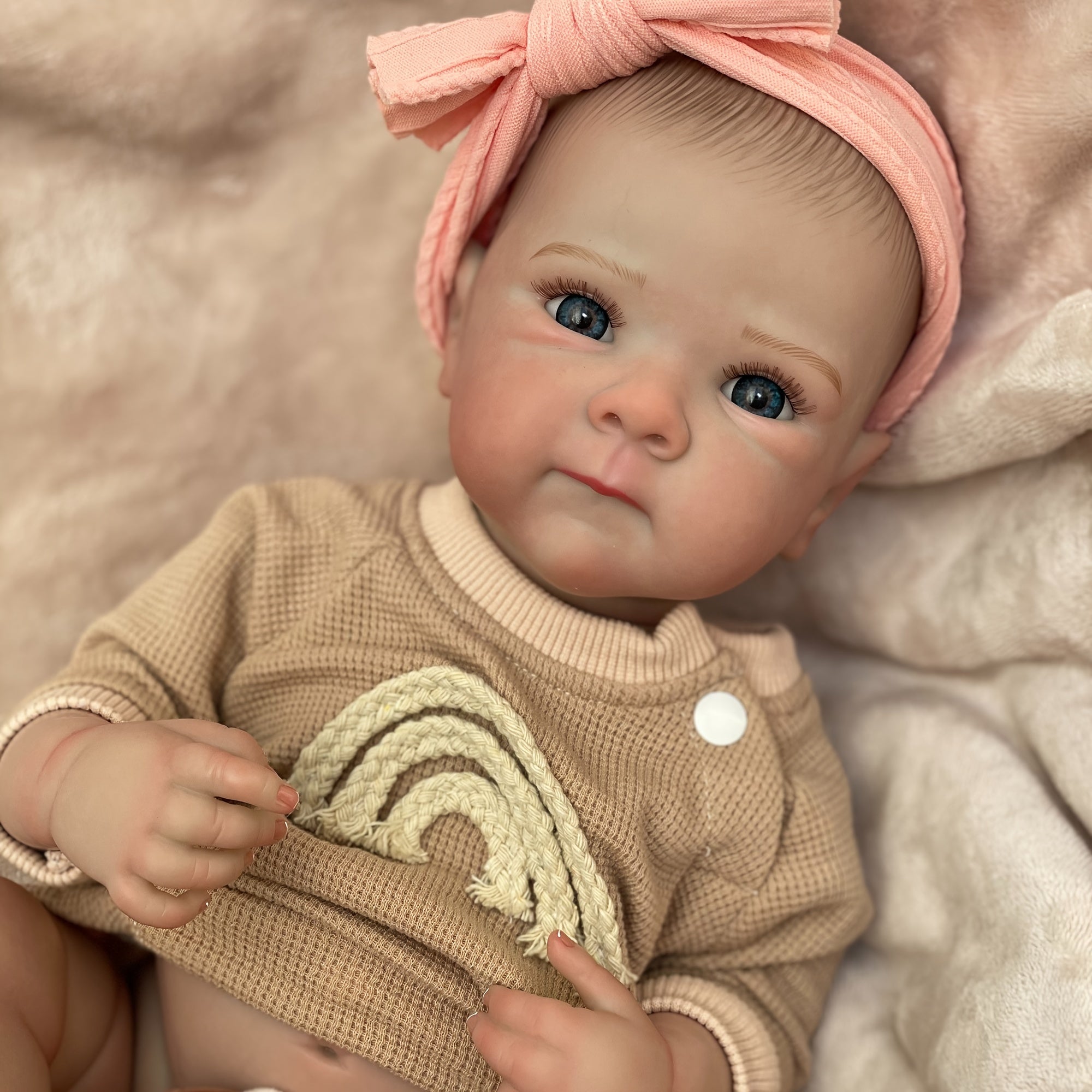 Vinyl Girl Bettie Full Body Soft Vinyl Bebe Reborn Doll with Lifelike Hair