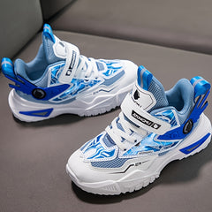Boys Basketball Shoes Non-Slip Soft Sole Hook & Loop Sneakers