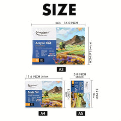 200gsm Acrylic Painting Book 20 Sheets A3 A4 A5
