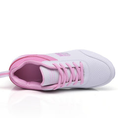 Pink Lightweight Women's Running Shoes Lace Up Sneakers