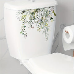 2pcs Plant Toilet Stickers Vinyl Waterproof Decorative Bathroom Decal