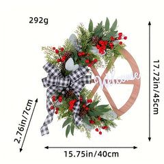 Christmas Bowknot Wheel Garland Flower Door Window Arrangement