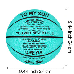 Engraved Basketball Graduation Christmas Gift For Son