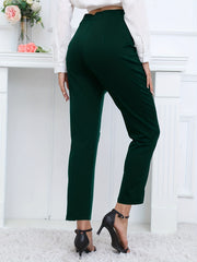 High Waist Straight Leg Trouser Casual Pants for Women