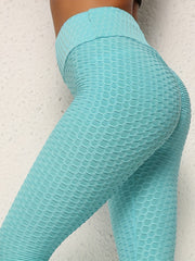 High Waist Honeycomb Yoga Leggings Slimming Workout Pants