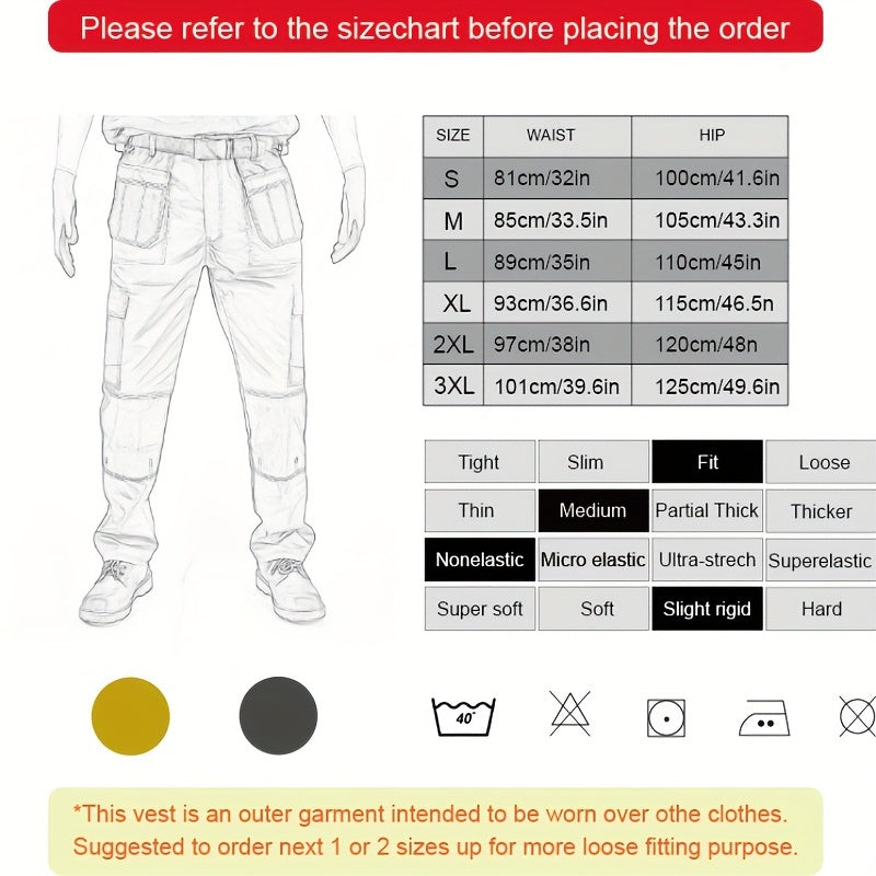 Poly Cotton Twill Men's Knee Pads Cargo Trousers