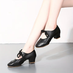 Women's Latin Jazz Modern Dance Shoes Soft Sole Comfort Low Heel Vintage Style