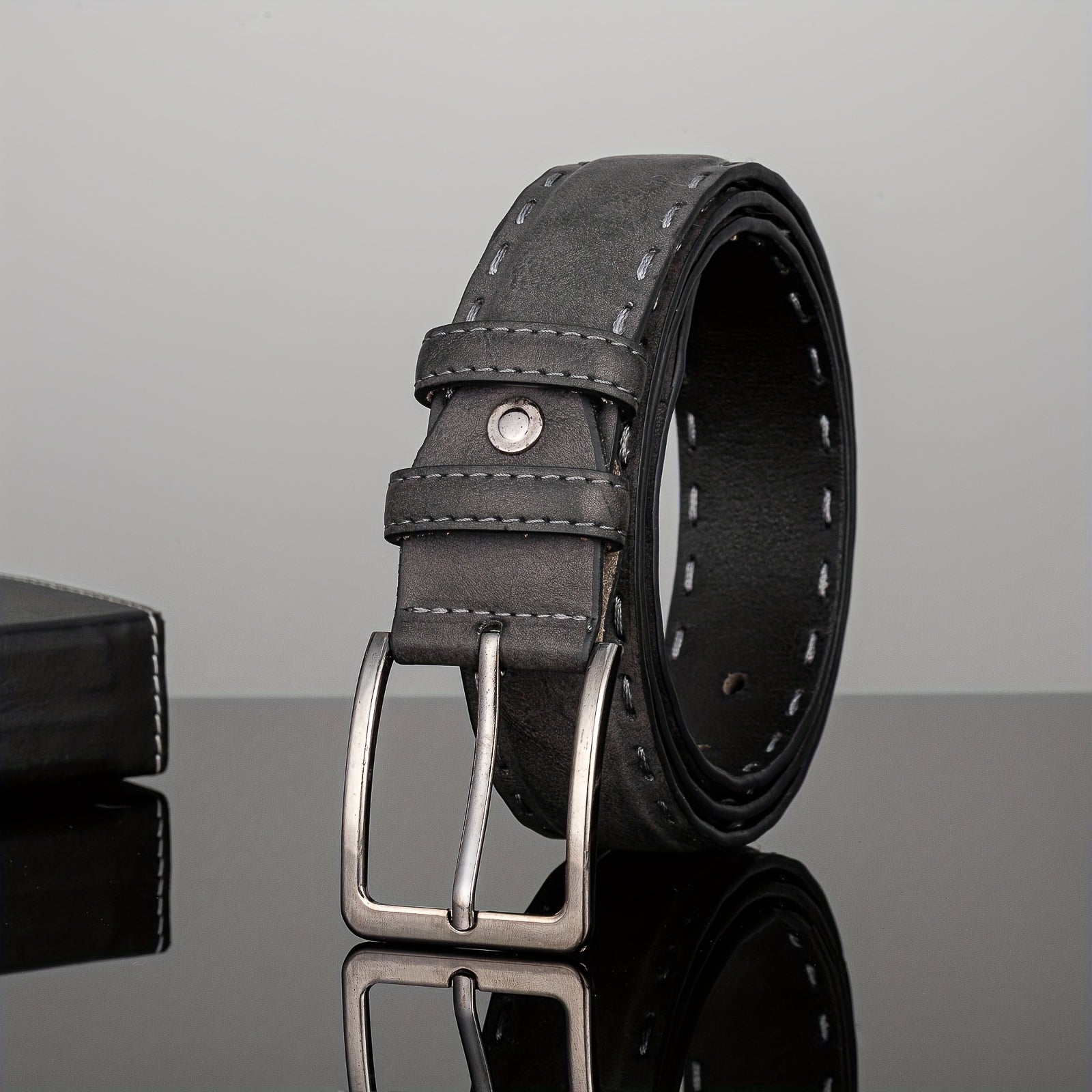 Men's Casual PU Leather Buckle Belt for Pants Jeans