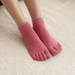 5 Toe Split Dance Socks Non Slip Short Calf Socks