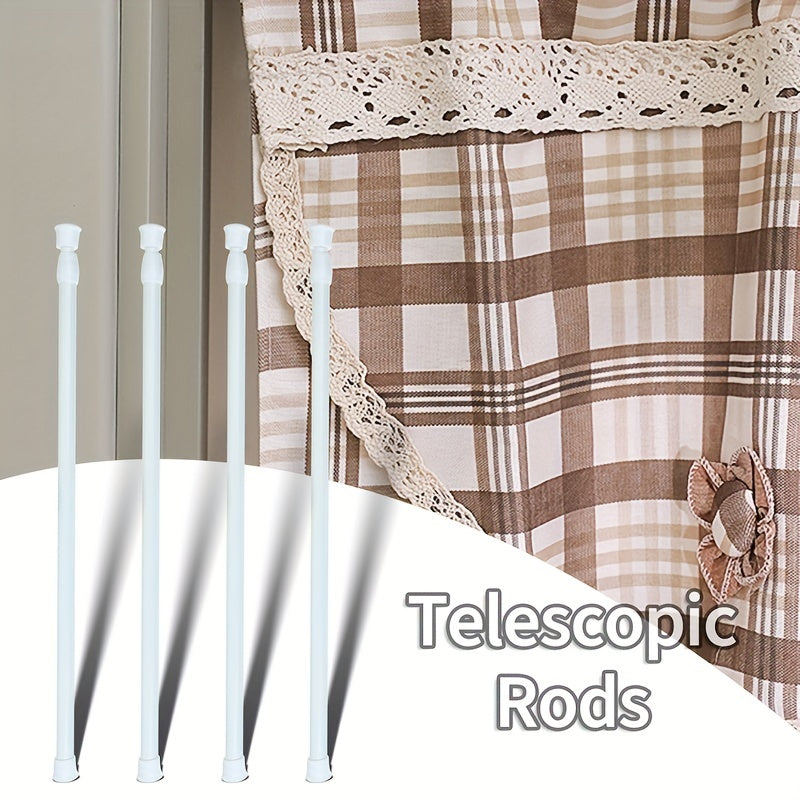 1pc Spring Loaded Curtain Rod Extendable Telescopic Tension Pole Shower Rail