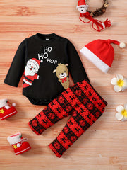 Newborn Baby Christmas Cartoon 3pcs Set