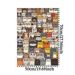 1000pcs Cat Puzzle with Hundreds of Cat Expressions and Large Frameless Design