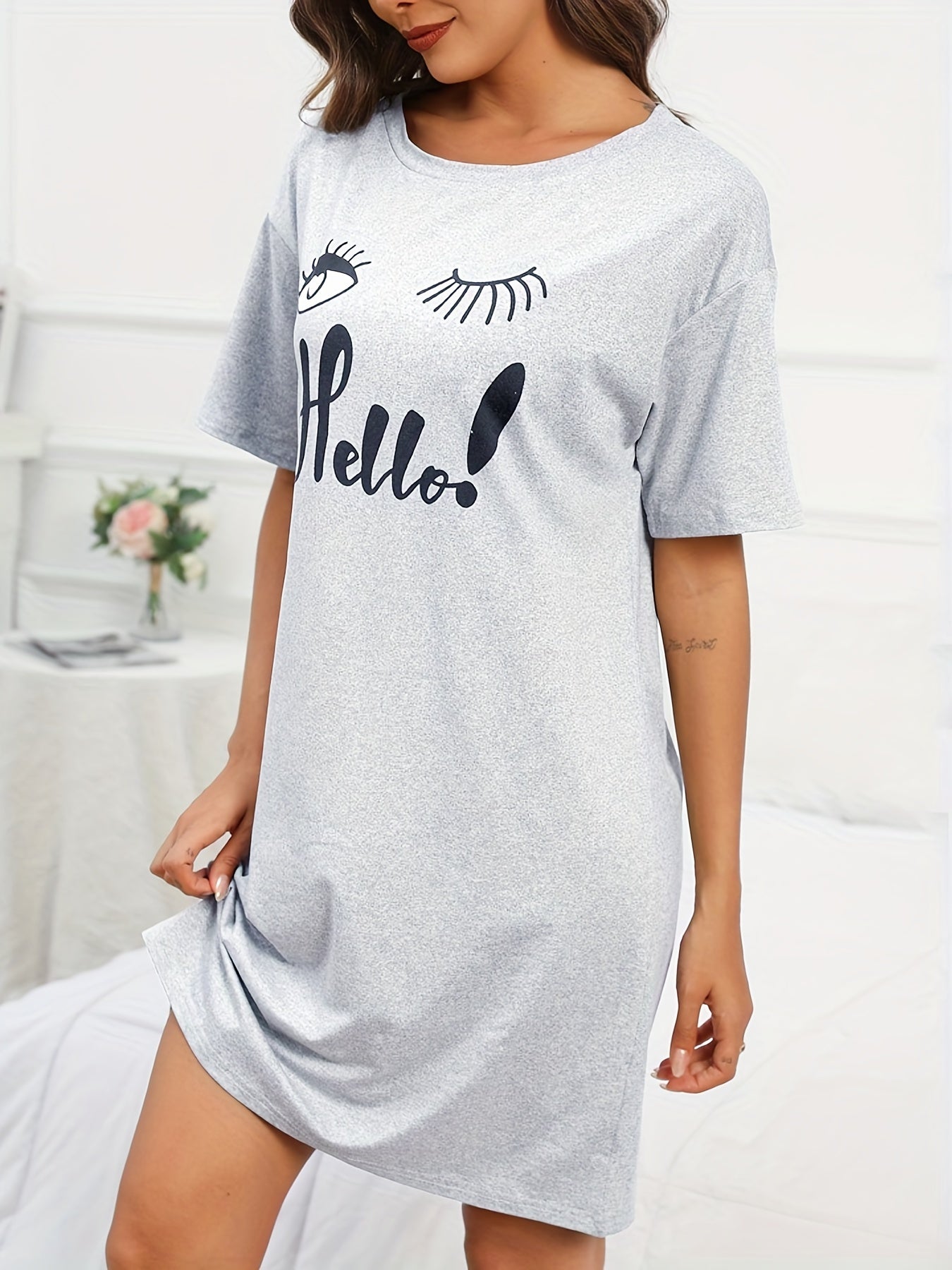 Soft & Comfy Short Sleeve Lounge Dress for Women