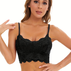 Lace Wireless Bra with Scalloped Trim