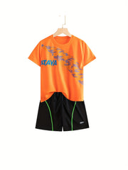 Boys Sports Suit Short Sleeves Tops & Bottoms Summer Kids Clothes