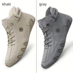 Men's Embossed Tiger Logo Lace-up Boots