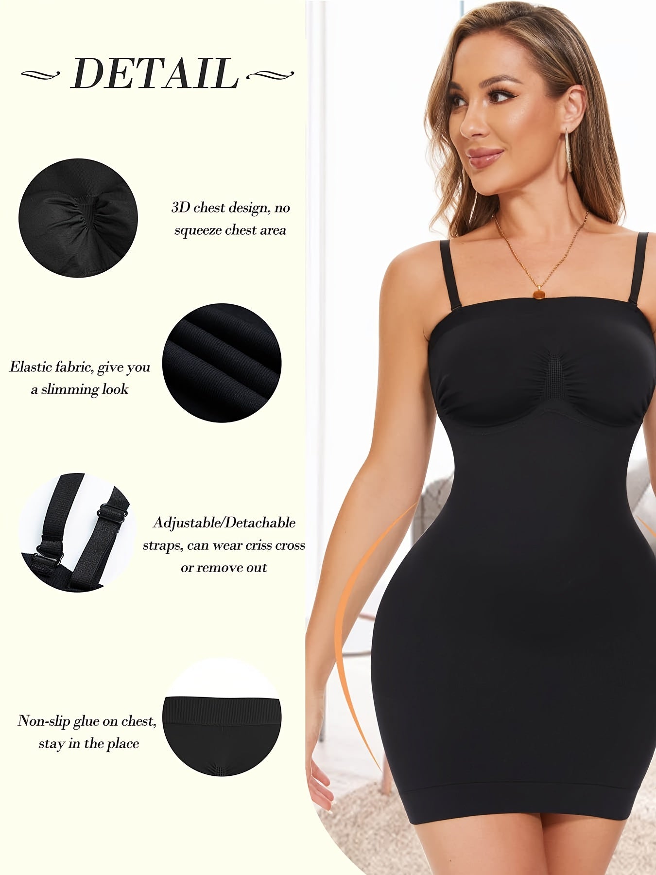 SCARBORO Shaping Cami Dress Tummy Control Bodycon Dress