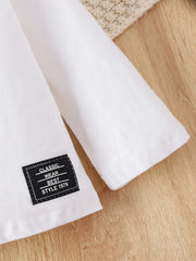Baby 3pcs Letter Patched Detail Pullover Tops Sweatshirt