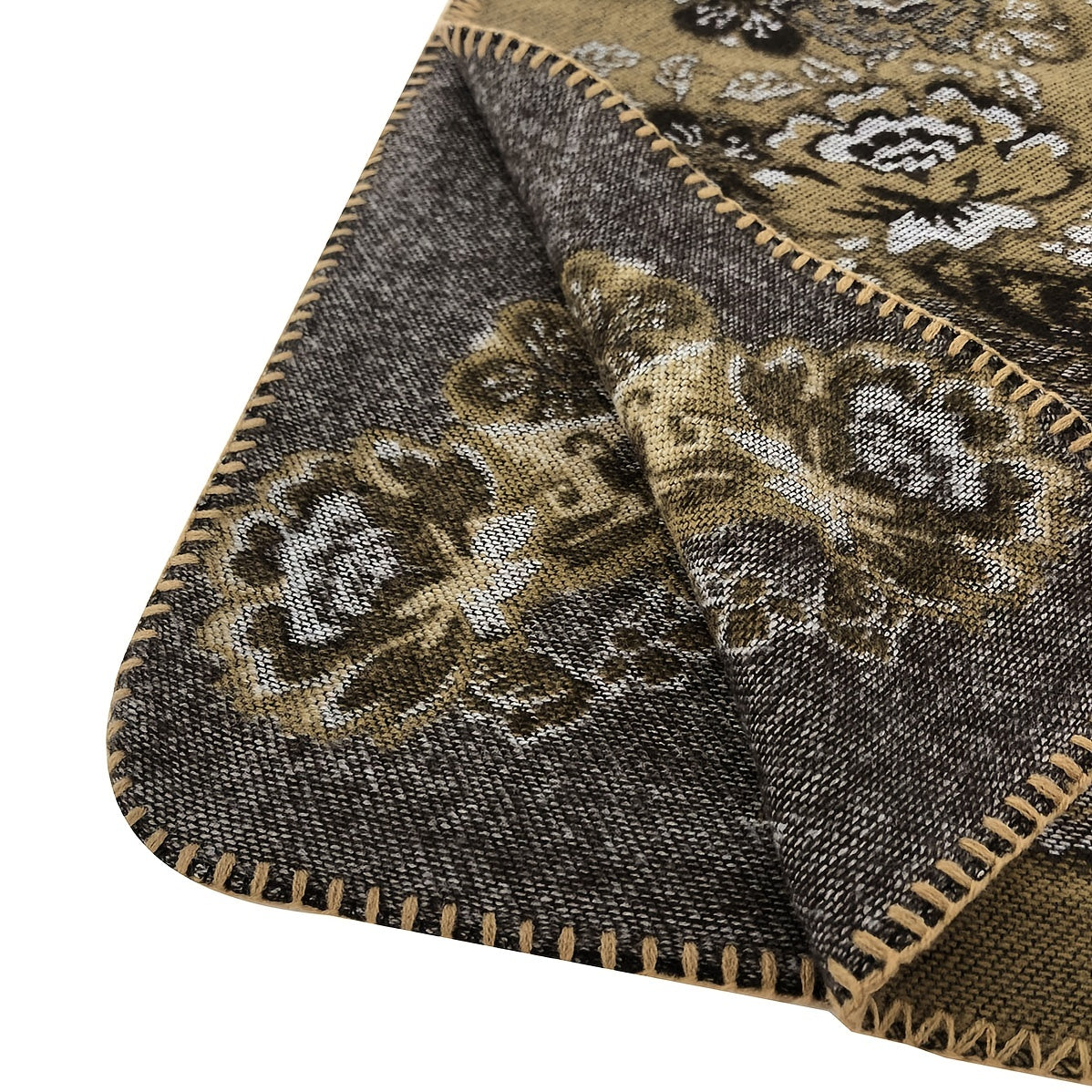 Vintage Jacquard Shawl Poncho Long Winter Warm Wrap Blanket Scarf