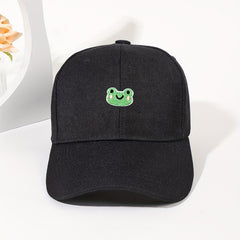 Frog Embroidery Baseball Cap Solid Dad Hats for Women