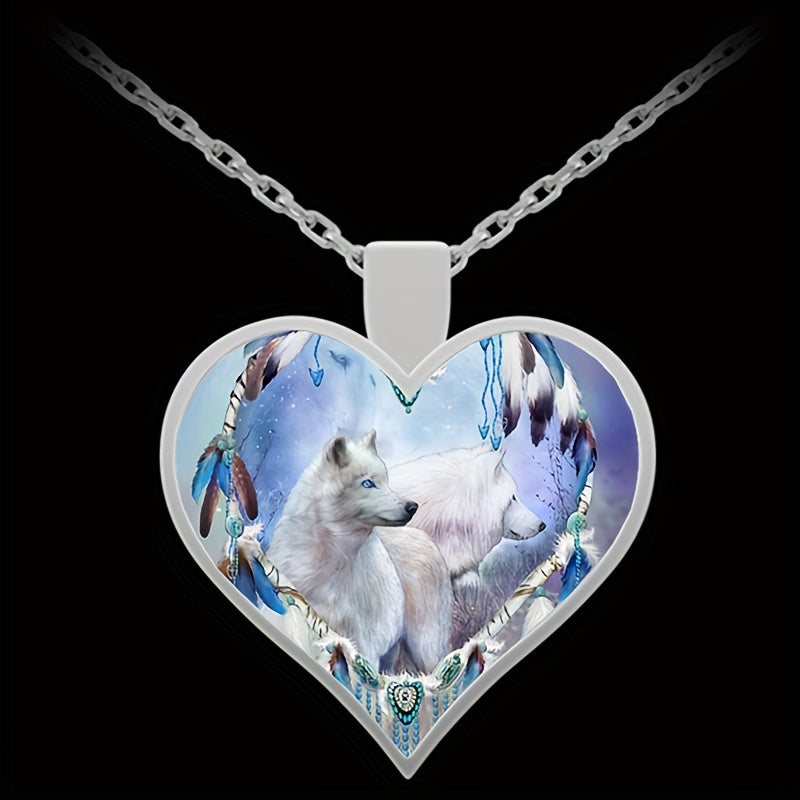 Girls Wolf Pendant Necklace Jewelry Gift Clothing Accessories