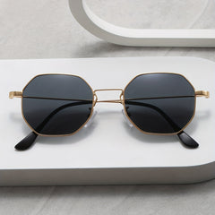 Men's Vintage Polygon Frame Sunglasses Gradient UV Protection