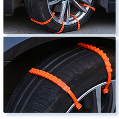 10pcs Car Snow Chain Self Driving Rescue Emergency Chain Orange Nylon