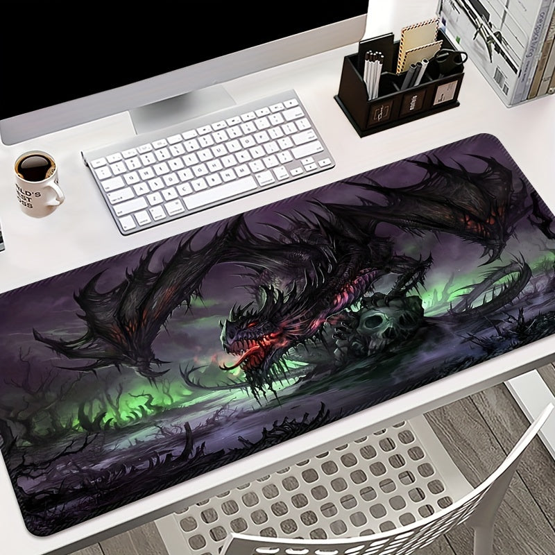 Dark Fantasy Dragon Large Gaming Mouse Pad Anti Slip Washable Rubber Mouse Pad