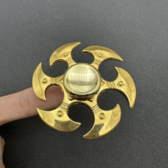 Golden Zinc Alloy Fidget Spinner for Relaxation & Focus