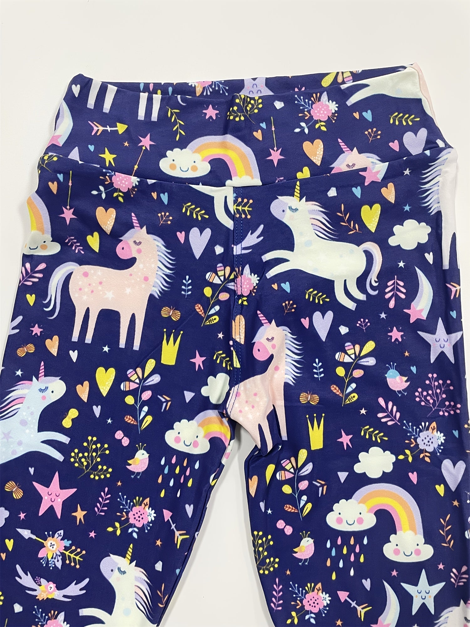 Girls Unicorn Garden Leggings Soft High Stretch