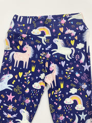 Girls Unicorn Garden Leggings Soft High Stretch