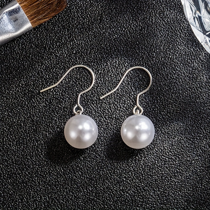 10pcs S925 Silver Faux Pearl Ear Hook Set For Girls